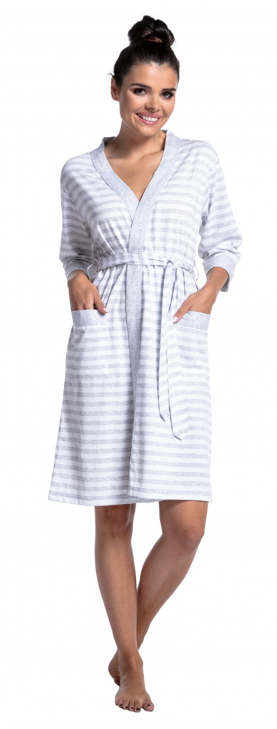 Maternity Striped Robe