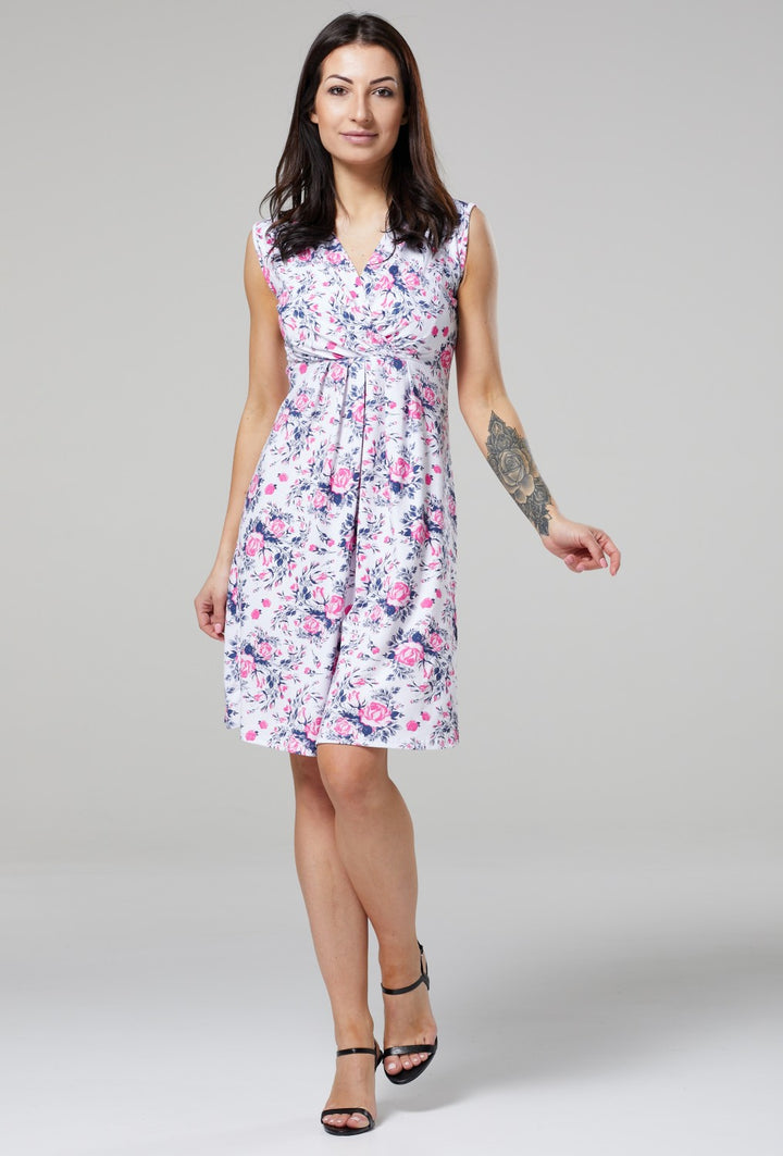 Maternity Sleeveless Printed Nursing Dress