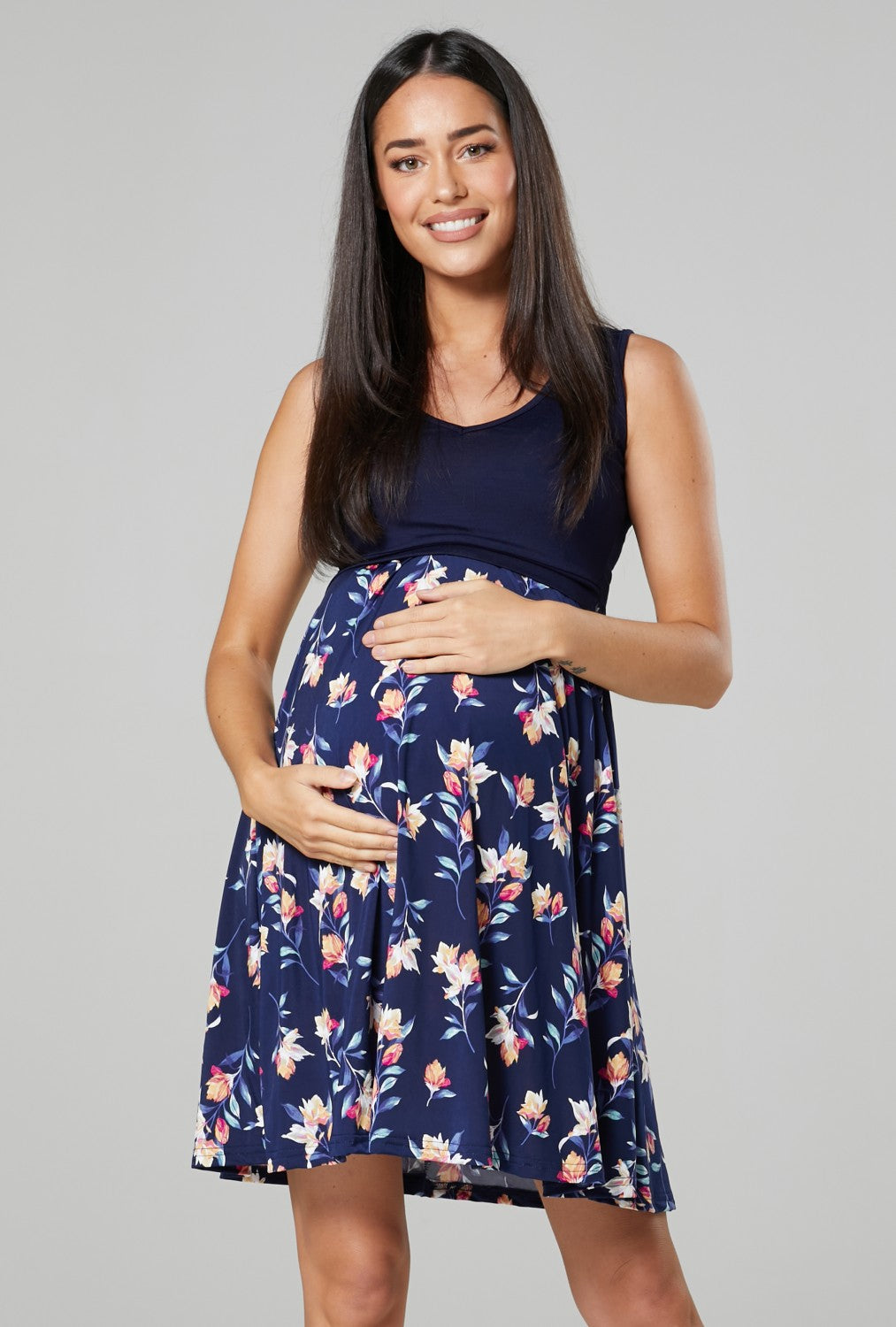 Maternity & Nursing Flower Print Summer Dress