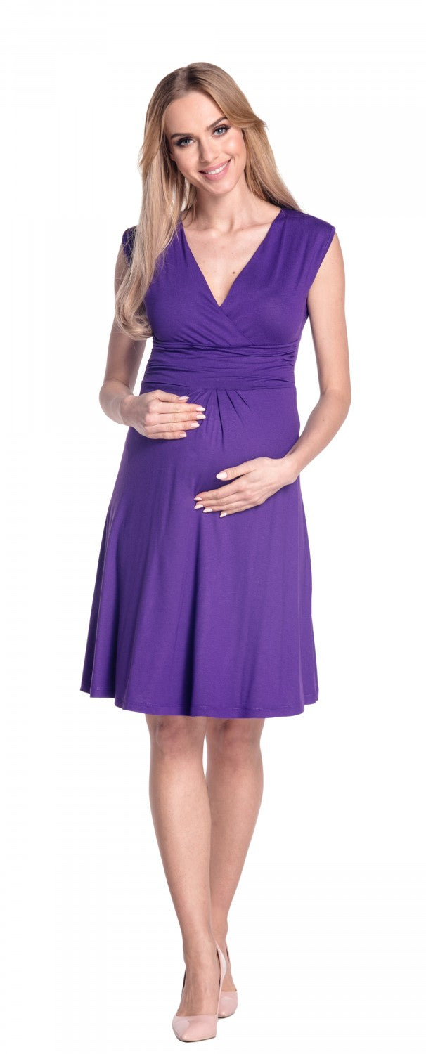 V-Neck Circle Maternity Dress