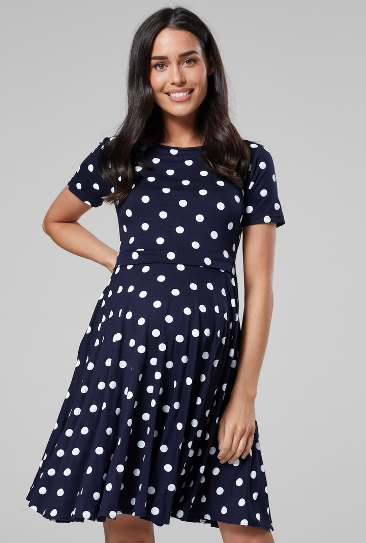 Maternity Summer Nursing Dress in Dots