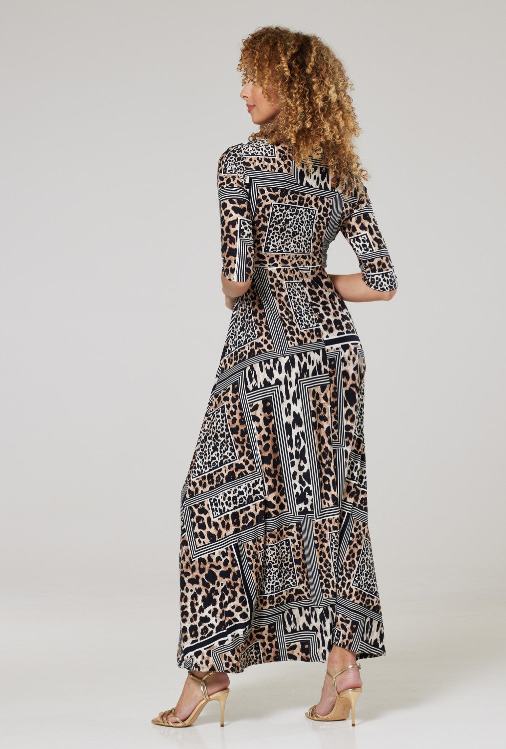 Maternity & Nursing Wrap Maxi Dress Printed