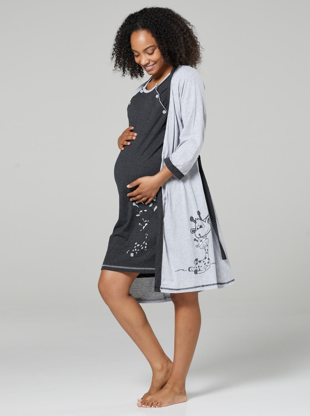 Maternity Nursing Nightdress Robe Set – Happy Mama