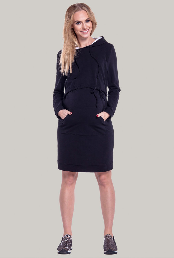 Maternity Hooded Sweatshirt Dress