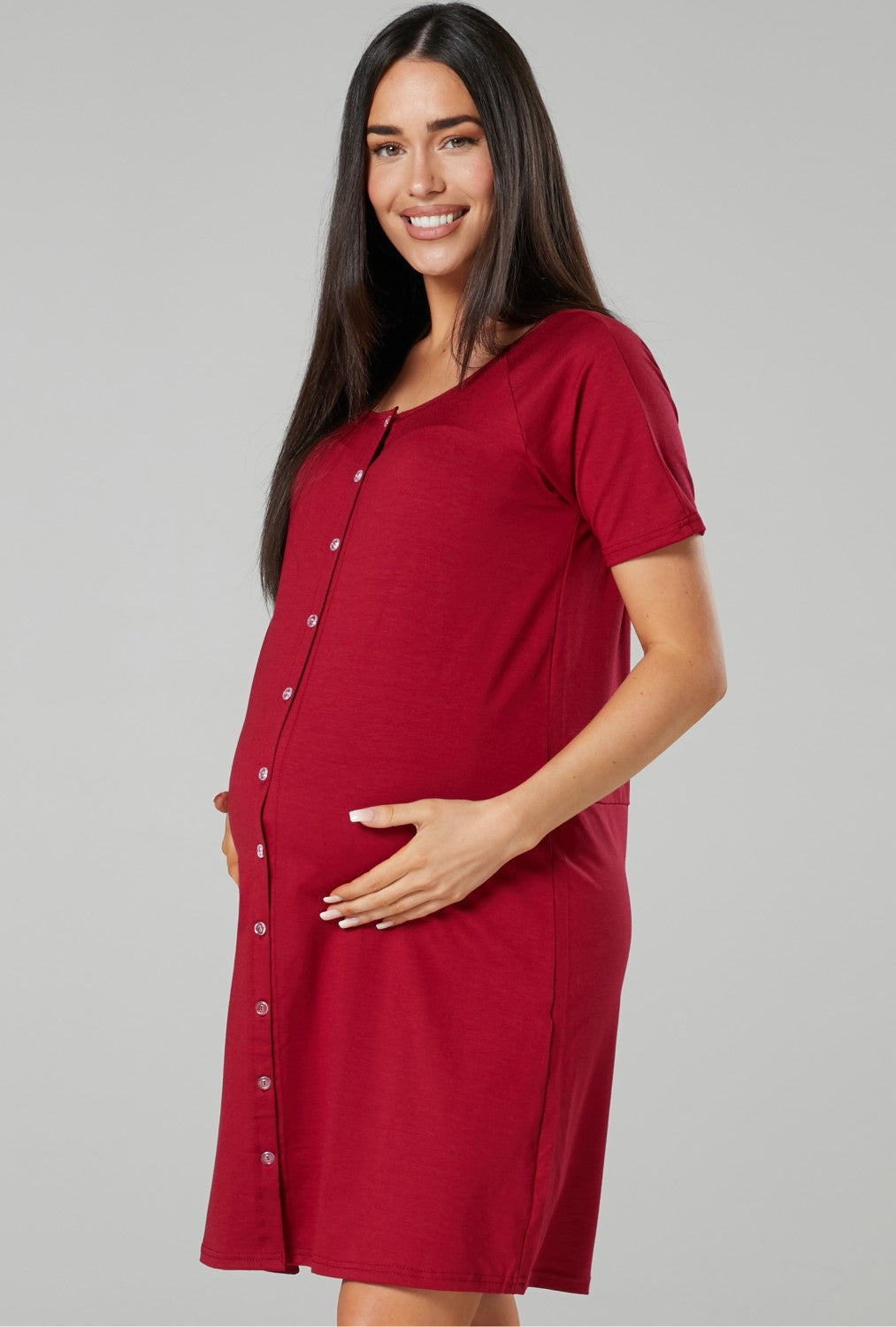 HAPPY MAMA Women's Maternity Breastfeeding Nightdress for Labour 2-Pack 1512
