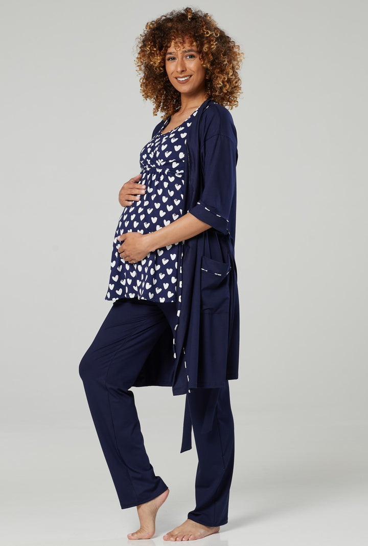 Maternity Nursing Pyjamas & Dressing Gown Set