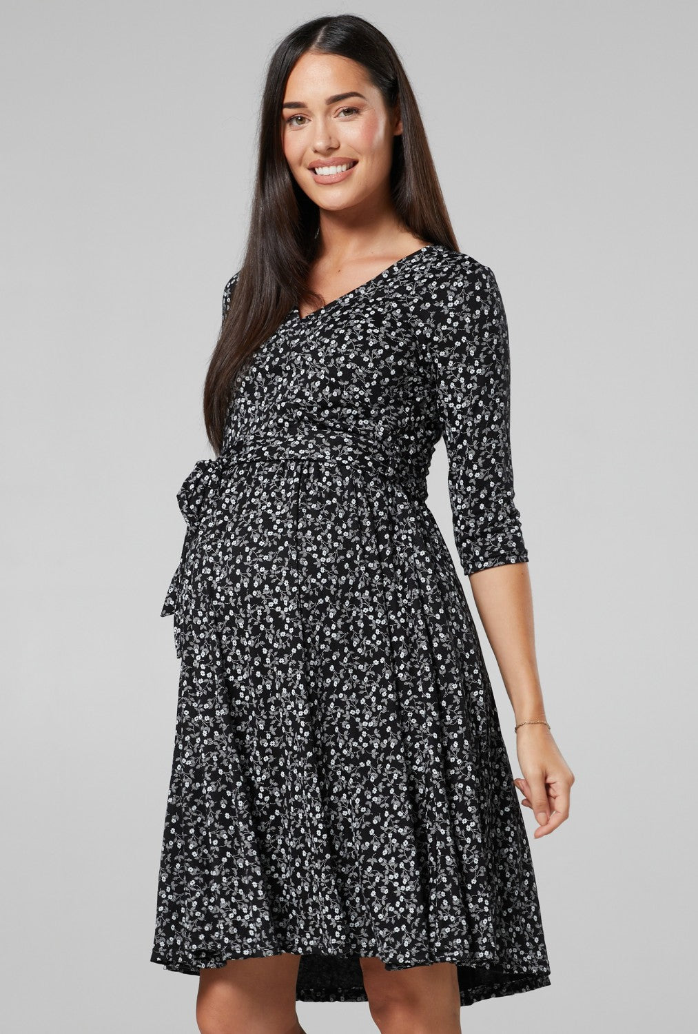 Maternity & Nursing Printed Wrap Dress