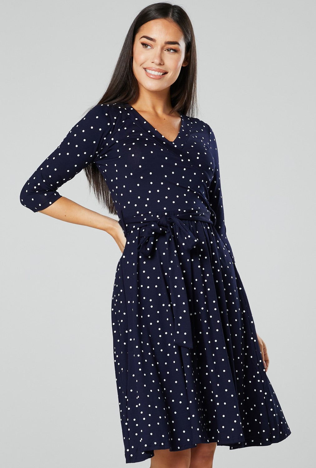 Maternity Wrap Dotted Nursing Dress