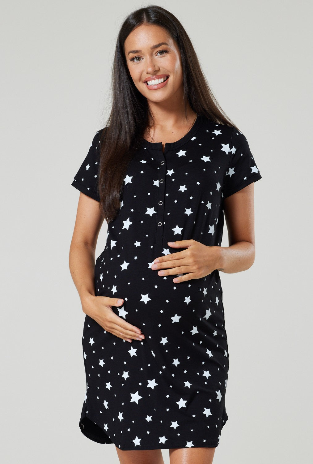Maternity Nursing Patterned Nightshirt