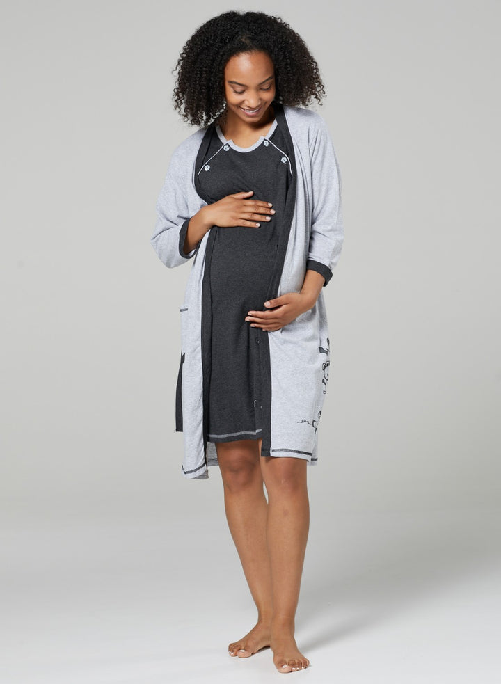 Maternity Nursing Nightdress Robe Set