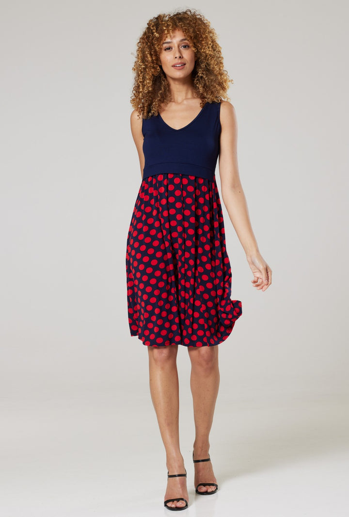 Maternity Summer Nursing Dress in Big Dots