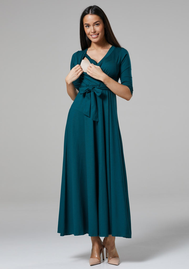 Maternity Empire Wrap Maxi Nursing Dress