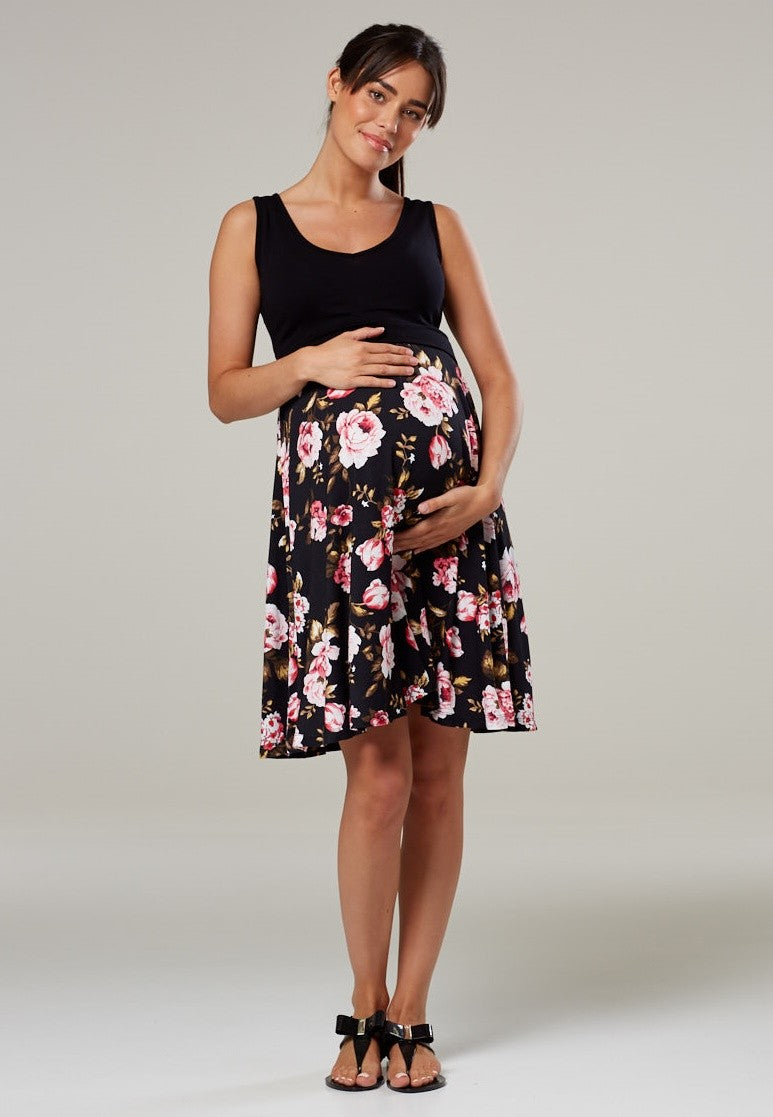 Maternity Sleeveless Skater Nursing Dress