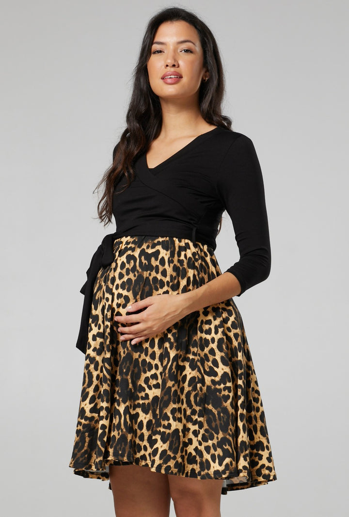 Maternity & Nursing Printed Wrap Dress