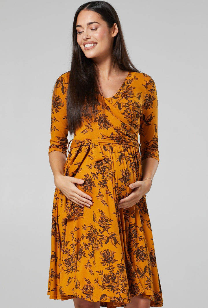 Maternity & Nursing Printed Wrap Dress