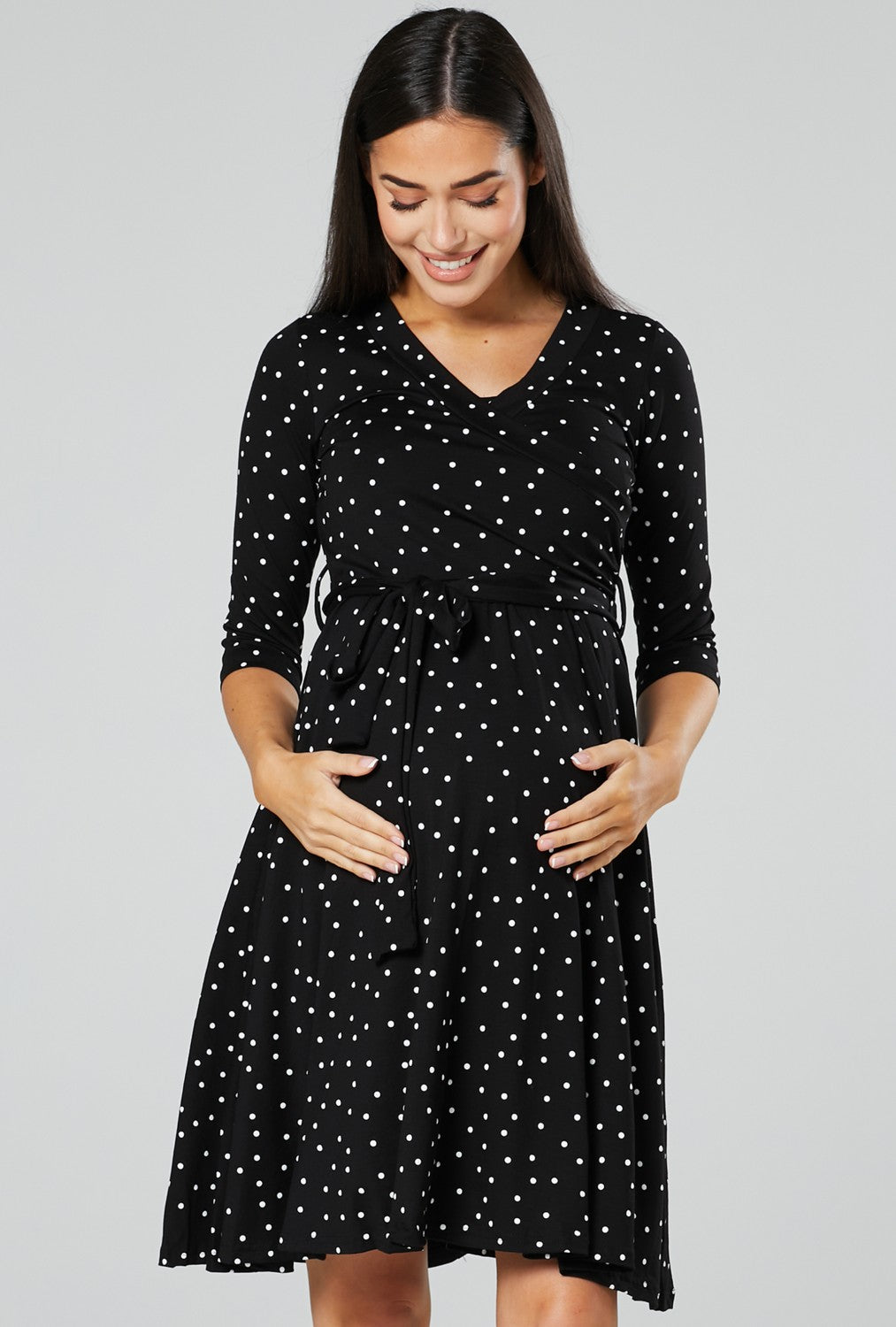 Maternity Wrap Dotted Nursing Dress