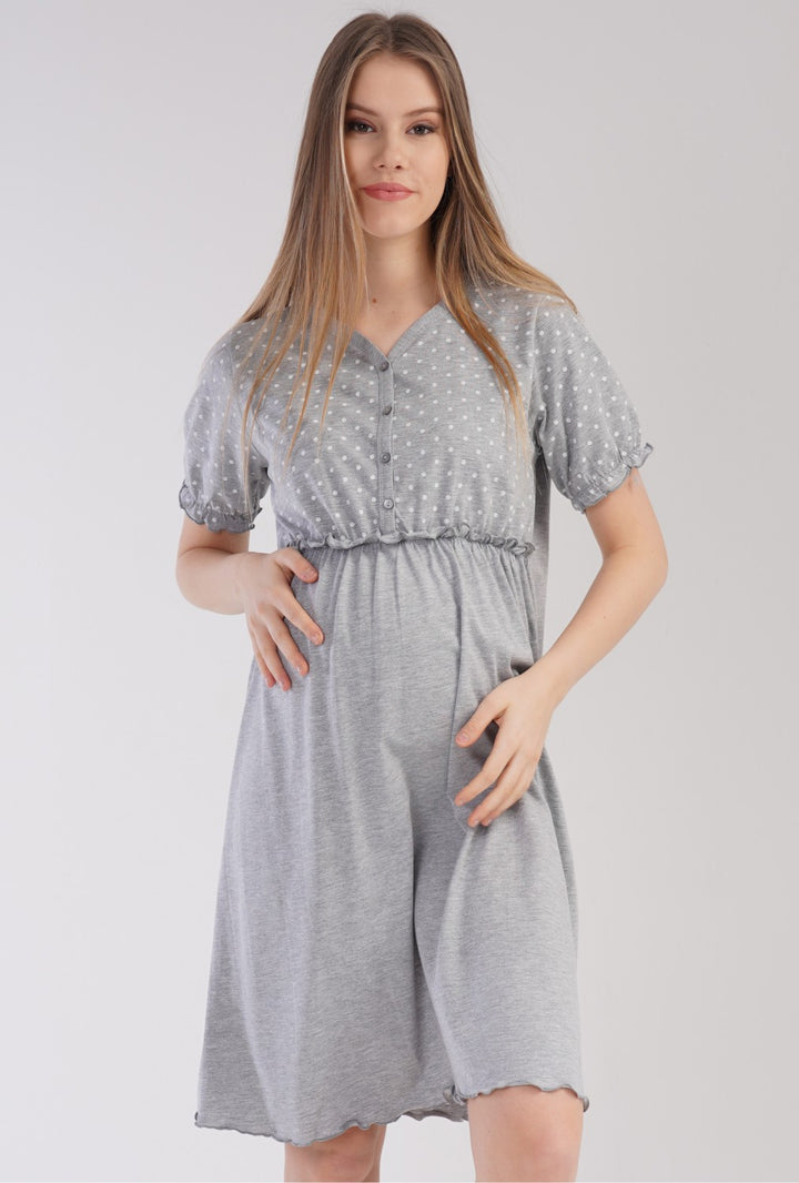 Maternity Nursing Buttoned Nightshirt