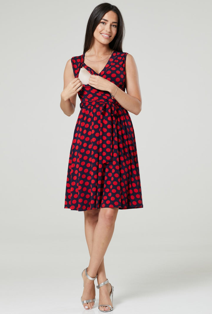 Maternity Nursing Wrap Summer Dress with Print