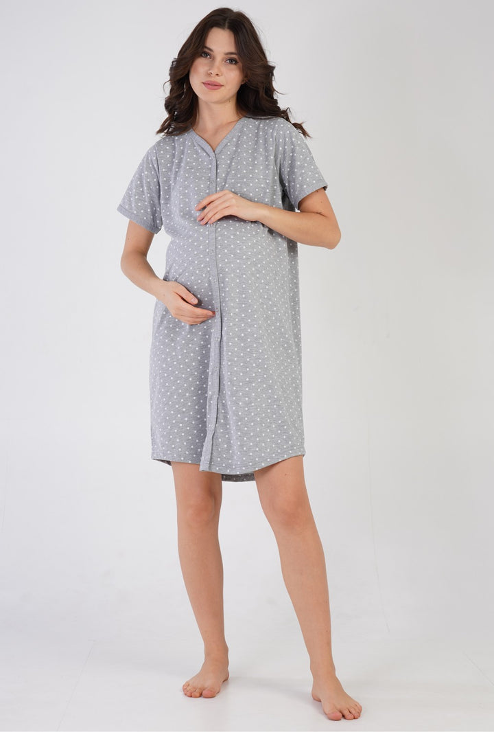 Maternity Nursing Buttoned Nightshirt