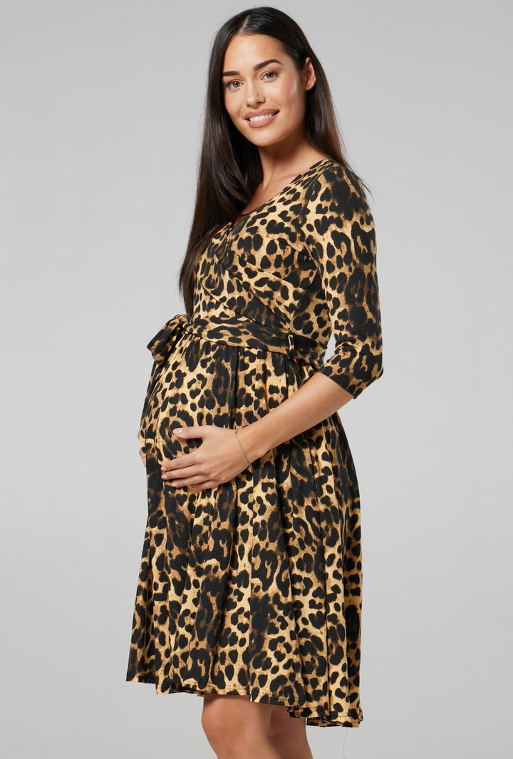 Maternity & Nursing Printed Wrap Dress