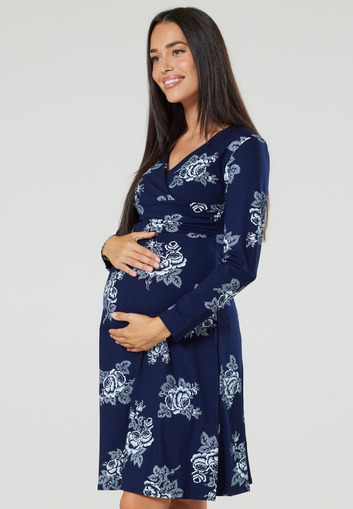 Maternity Printed Midi Dress