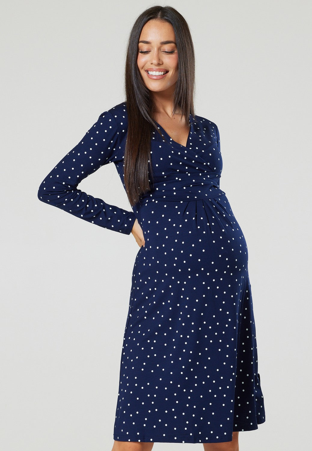 Maternity Printed Midi Dress