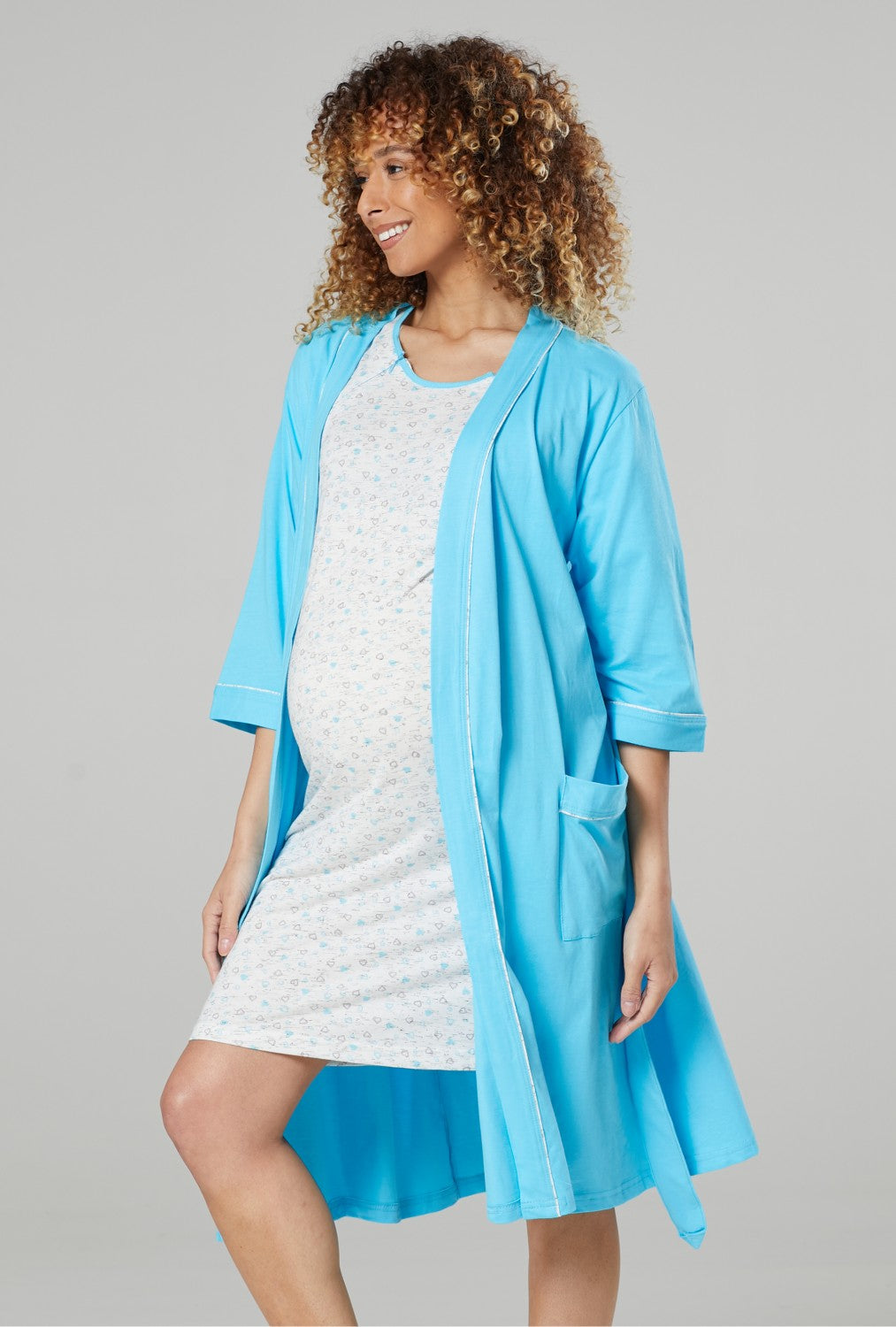 Maternity Breastfeeding Nightdress & Dressing Gown