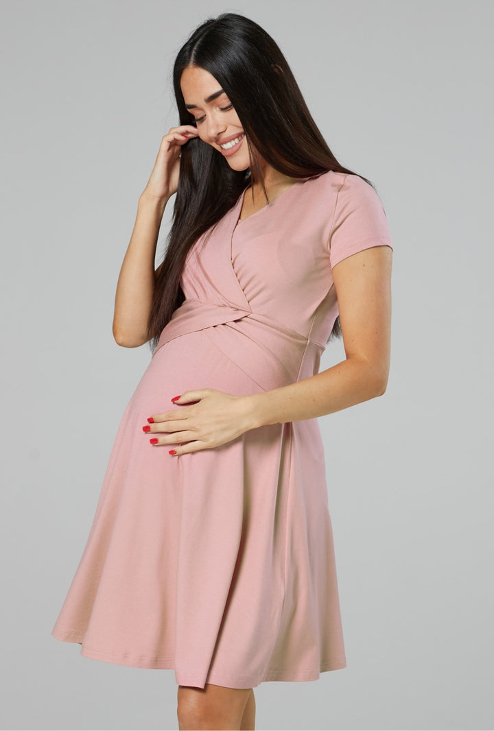 Maternity & Nursing Mini Dress Short Sleeve