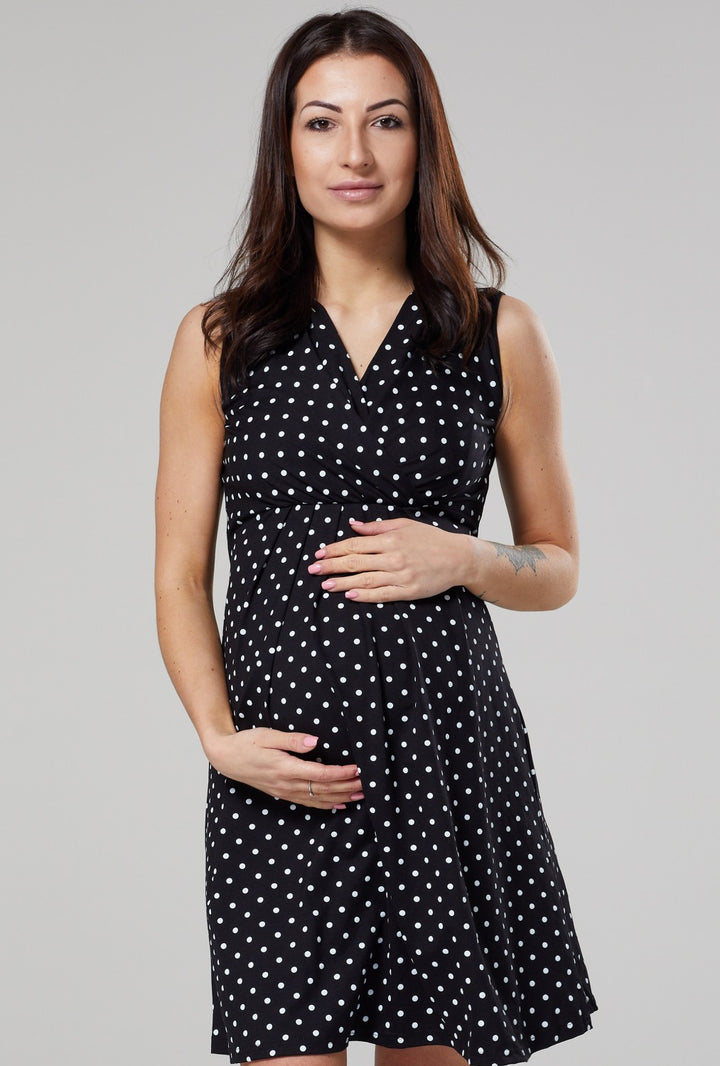 Maternity Nursing Summer Wrap Dress in Dots