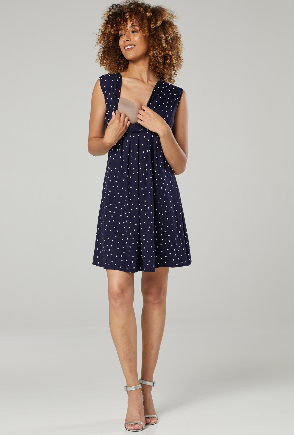 Maternity Nursing Summer Wrap Dress in Dots