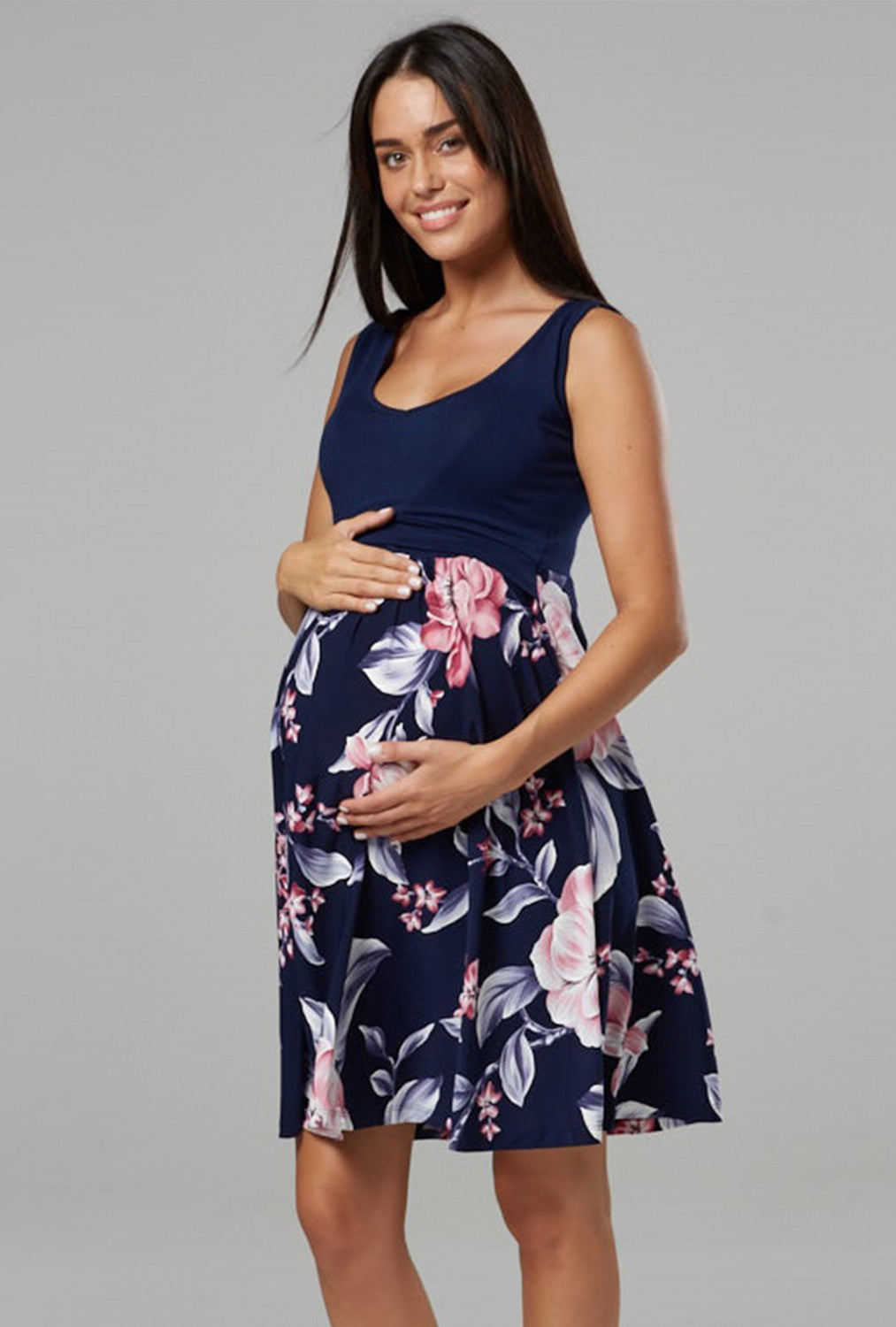 Maternity & Nursing Flower Print Summer Dress