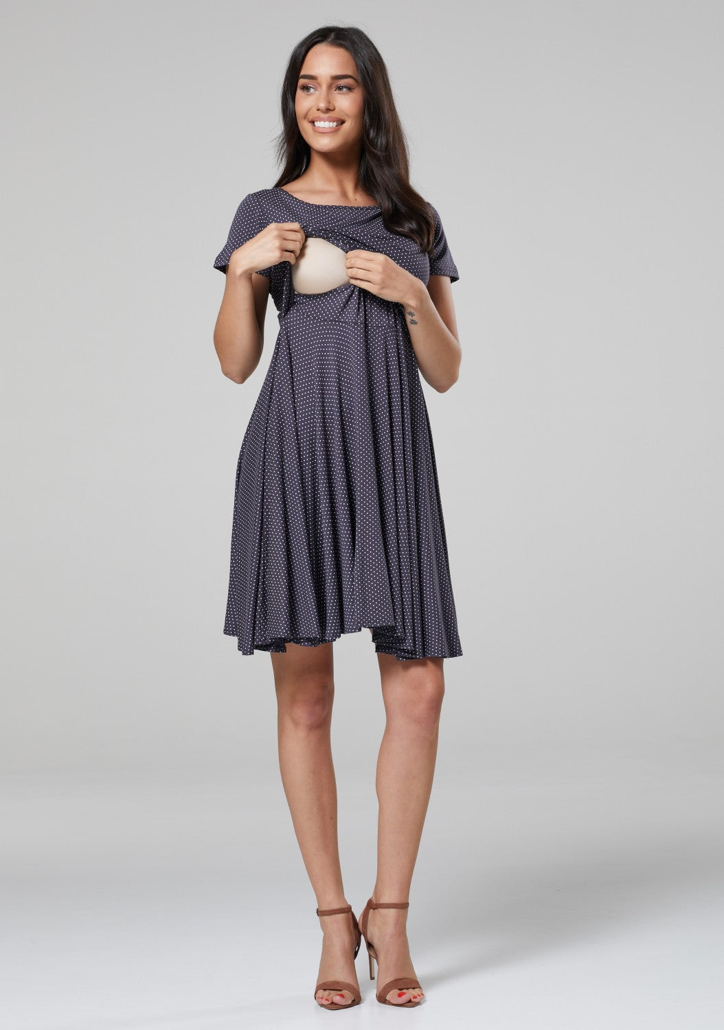 Maternity Summer Nursing Dress in Dots