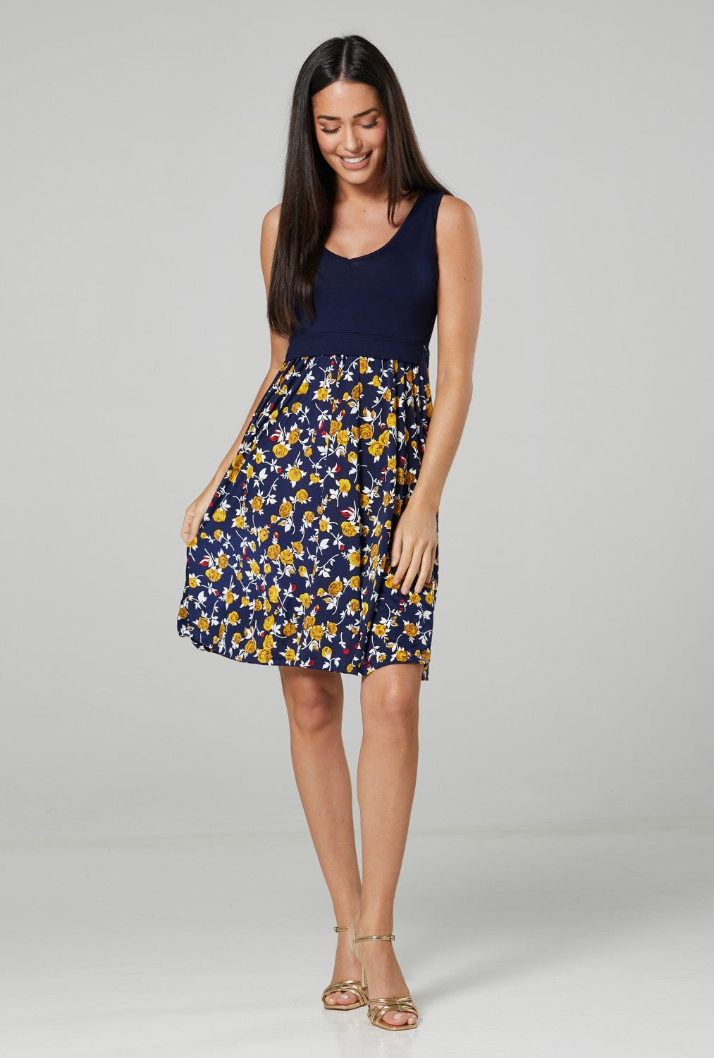 Maternity & Nursing Flower Print Summer Dress