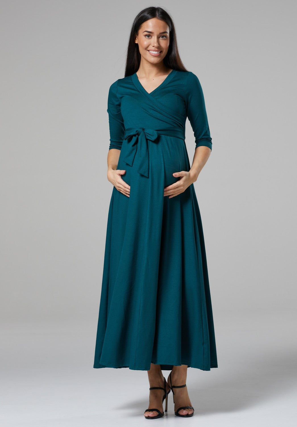 Maternity Empire Wrap Maxi Nursing Dress