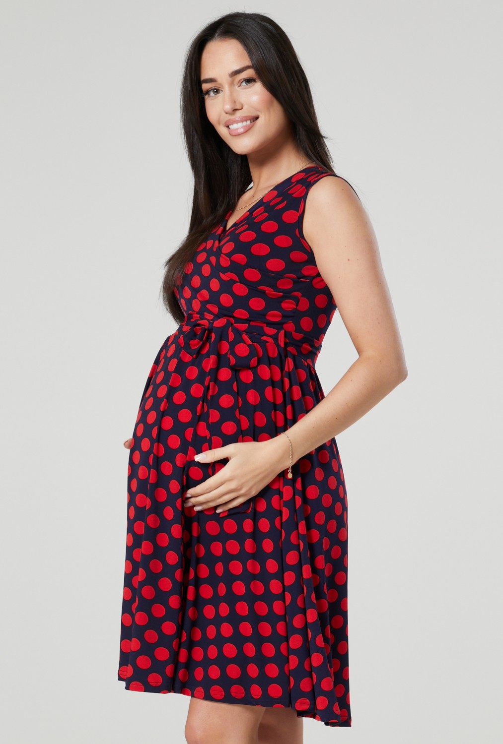 Maternity Nursing Wrap Summer Dress with Print