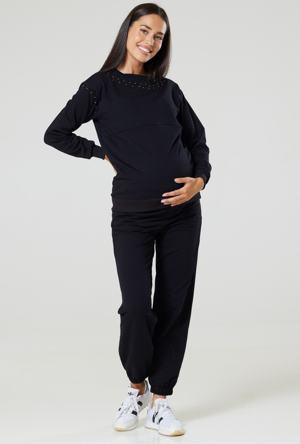 Maternity Tracksuit with Gold Metal Studds