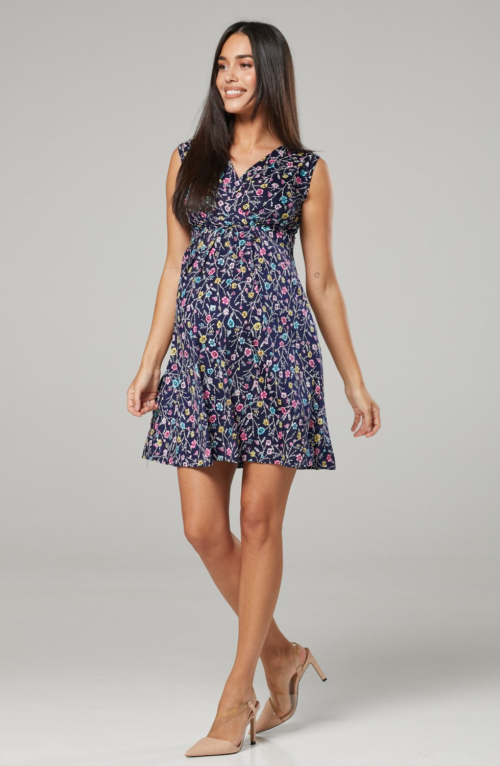 Maternity & Nursing Flower Print Wrap Dress