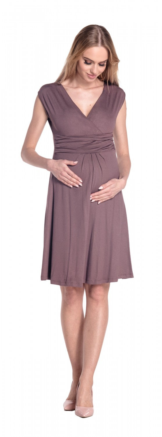 V-Neck Circle Maternity Dress