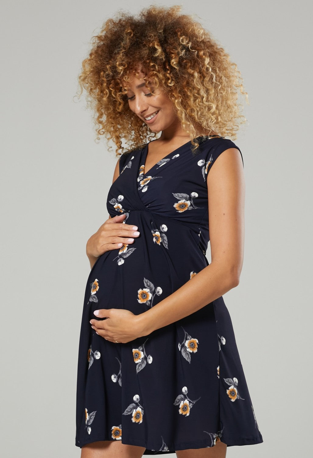 Maternity & Nursing Flower Print Wrap Dress