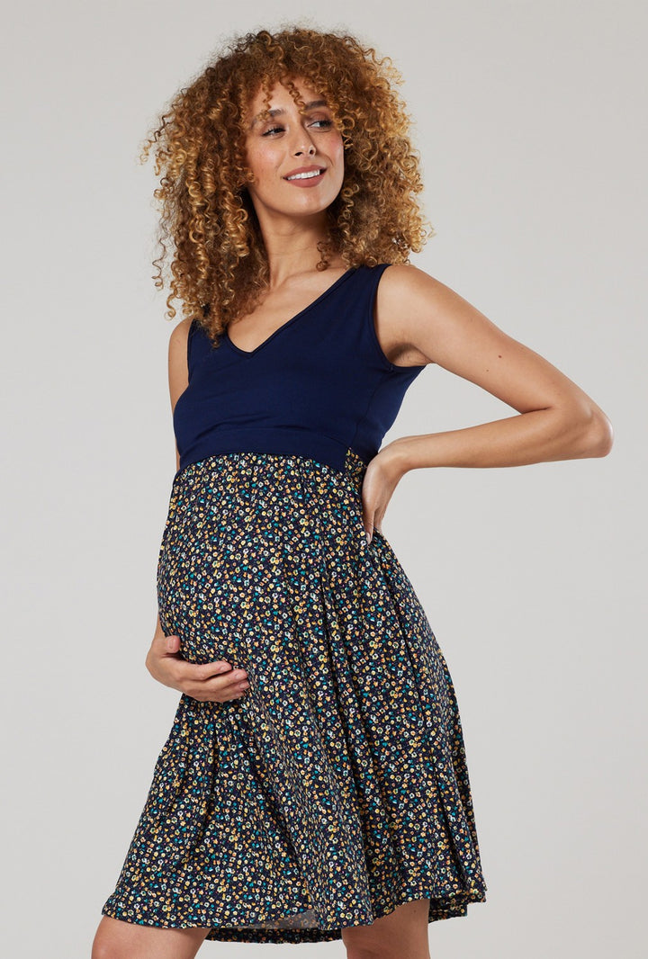 Maternity Summer Nursing Dress Patterned