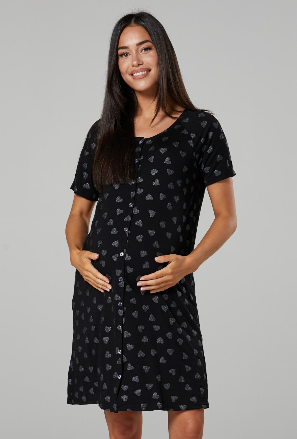 Grace Hospital Birthing Gown/Night Dress with Nursing Access - Black –  ANGEL MATERNITY