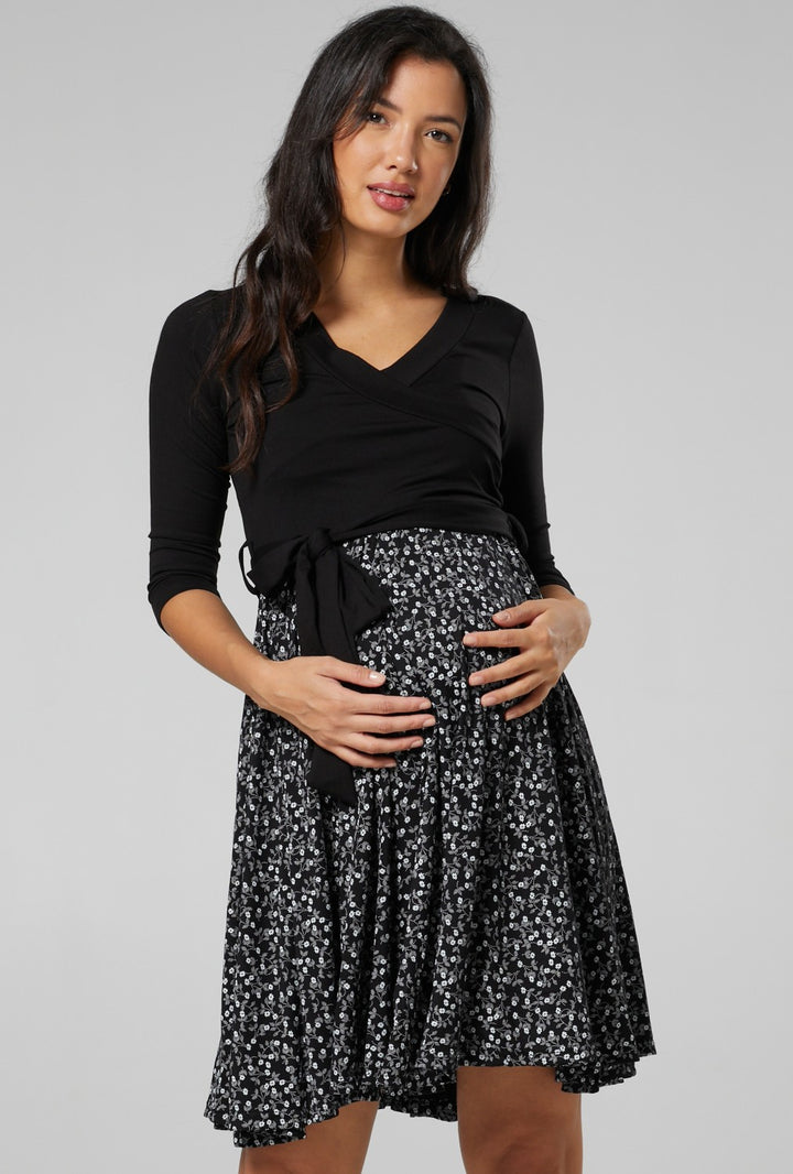 Maternity & Nursing Printed Wrap Dress