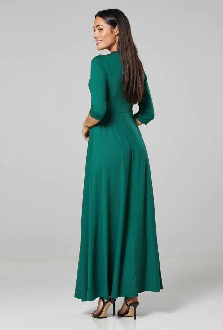 Maternity Empire Wrap Maxi Nursing Dress