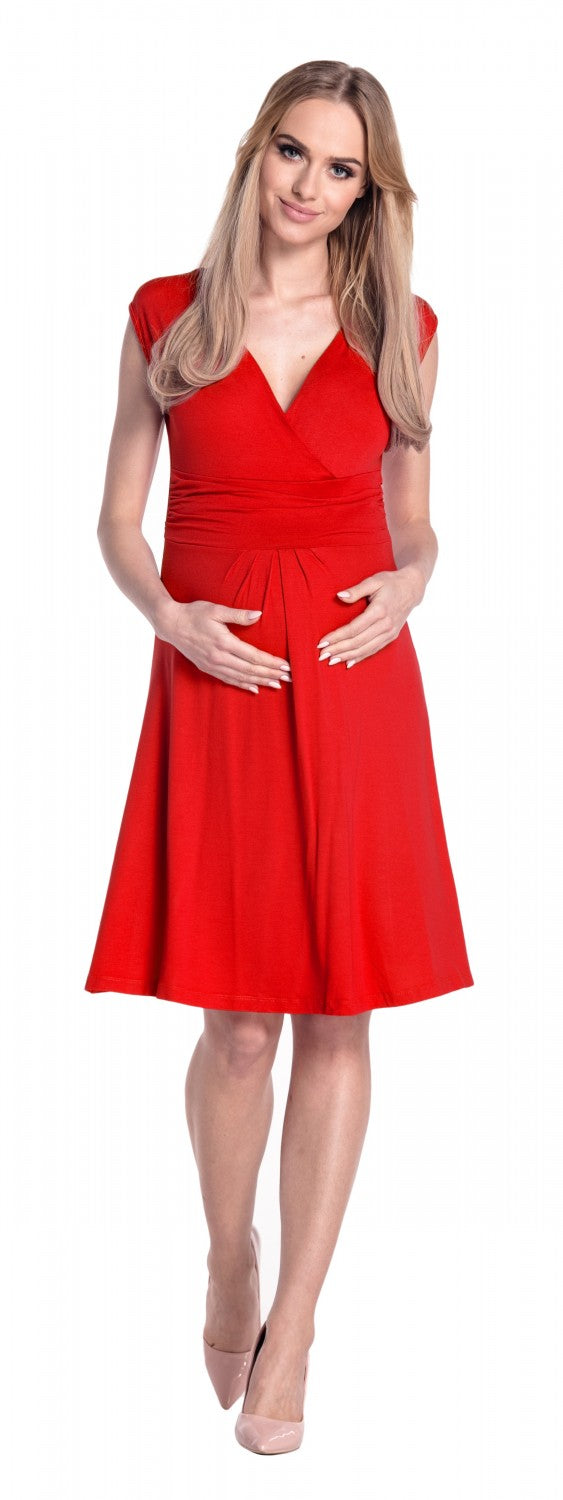 V-Neck Circle Maternity Dress