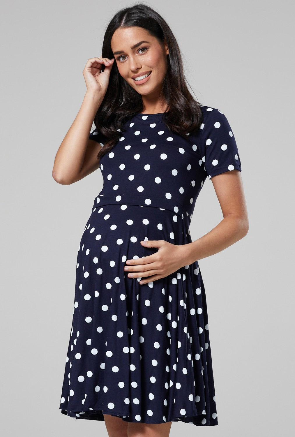 Maternity Summer Nursing Dress in Dots