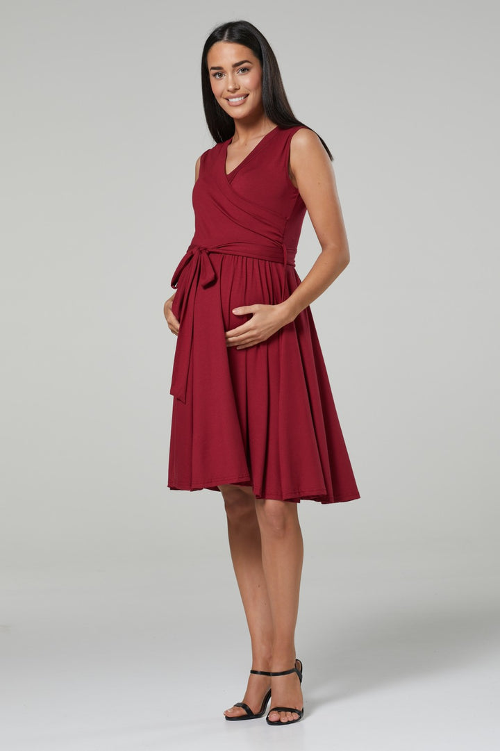 Maternity Sleeveless Wrap Summer Nursing Dress