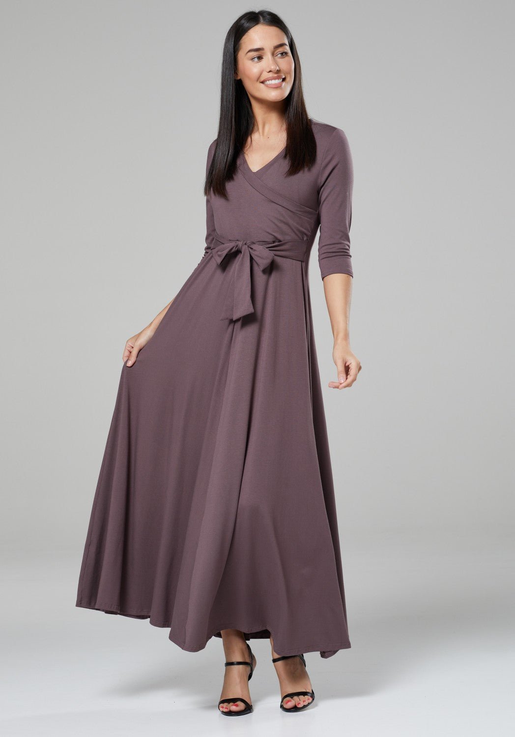 Maternity Empire Wrap Maxi Nursing Dress