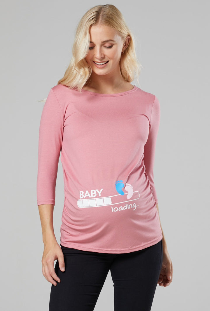 Maternity Slogan Print Top