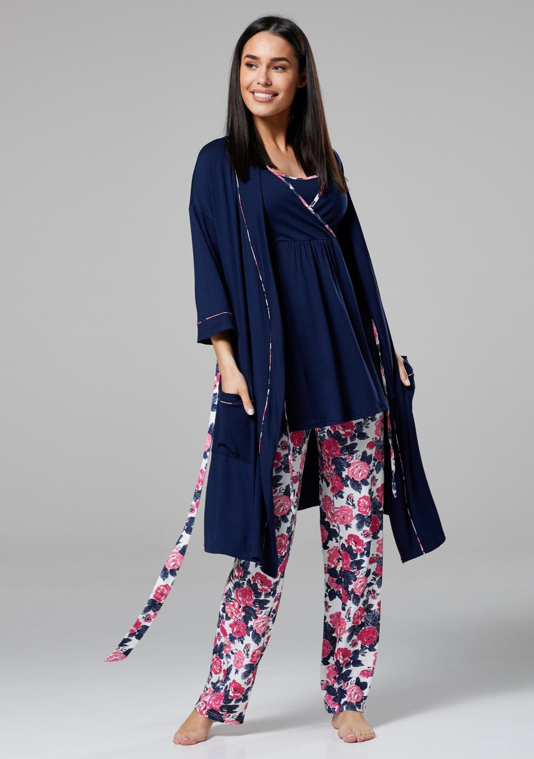 Maternity Nursing Pyjamas & Dressing Gown Set