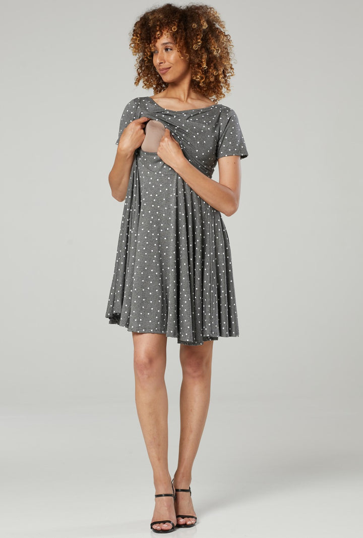 Maternity Summer Nursing Dress in Dots